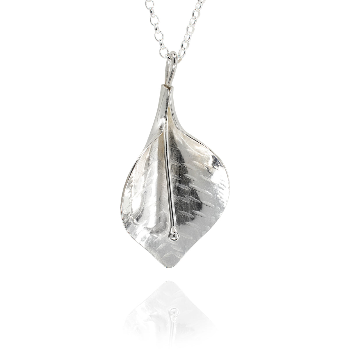 white silver peace lily Peace Lily Pendant in Sterling Silver – DMG Designs Metal & Jewelry