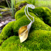 Peace Lily Pendant in Gold & Silver