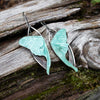 Green Copper Luna Moth Earrings