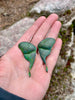 Green Copper Luna Moth Earrings