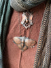 Copper Cecropia Moth Pendant