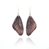 Black Swallowtail Butterfly Wing Copper Dangle Earrings