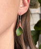 Calla Lily Dangle Earrings in Green Copper