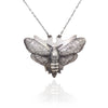 Silver Deaths Head Moth Pendant