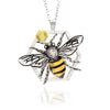 Bee & 18k Honeycomb Pendant