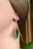Iris Seed Pod Dangle Earrings in Green Copper