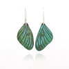 Green Copper Luna Moth Top Wing Earrings