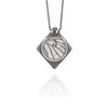 Luna Moth Wing Circle Square Necklace
