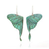 Green Copper Luna Moth Earrings