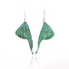 Green Copper Luna Moth Wing Earrings