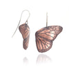 Monarch Butterfly Wing Copper Dangle Earrings