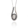 Monarch Wing Circle Teardrop Necklace