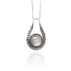 Monarch Wing Circle Teardrop Necklace