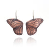 Monarch Butterfly Wing Copper Dangle Earrings