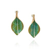 Peace Lily Stud Earrings in Green Brass