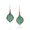 Peace Lily Dangles in Green Brass