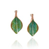 Peace Lily Stud Earrings in Green Copper