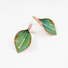 Peace Lily Stud Earrings in Green Copper