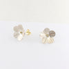 18K and Sterling Silver Wild Strawberry Flower Stud Earrings