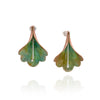 Weigela Stud Earrings in Green Copper