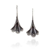 Weigela Dangle Earrings in Oxidized Sterling Silver