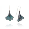 Weigela Dangle Earrings in Green Darkened Copper & Silver