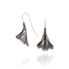 Weigela Dangle Earrings in Oxidized Sterling Silver