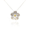 Wild Strawberry Flower Sterling Silver and 18k Gold Pendant