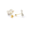 18K and Sterling Silver Wild Strawberry Flower Stud Earrings