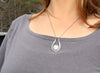 Monarch Wing Circle Teardrop Necklace