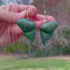 Green Copper Luna Moth Earrings