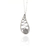 Tiger Swallowtail Wing Circle Teardrop Necklace