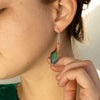 Calla Lily Dangle Earrings in Green Copper