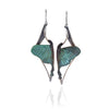 Green Copper Luna Moth Stars Earrings