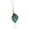 Peace Lily Pendant in Green Brass
