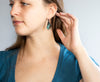 Peace Lily Stud Earrings in Dark Green Copper