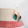 Calla Lily Dangle Earrings in Green Copper