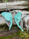 Green Copper Luna Moth Earrings